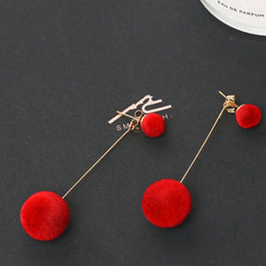 Plush Ball Drop Earrings