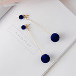 Plush Ball Drop Earrings