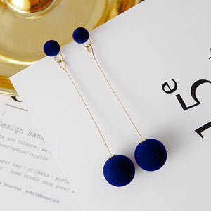 Plush Ball Drop Earrings