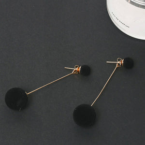 Plush Ball Drop Earrings