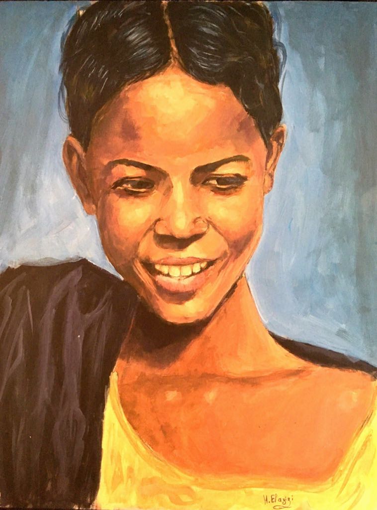 Original Oil Painting Art, “LE CHARME AFRICAIN”, "60 x 40”.